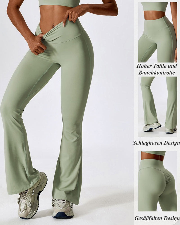 Flared Leg High-Waisted Seamless Yoga Pants