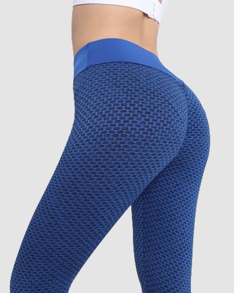 Honeycomb High-Waist Yoga Pants - Butt Lifting & Anti-Cellulite Workout Leggings