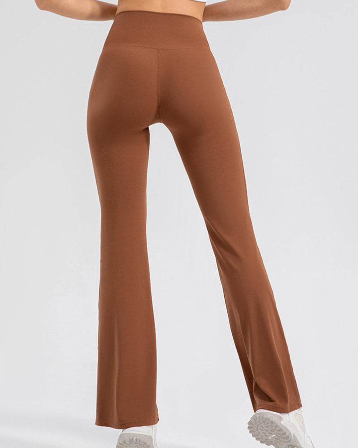 Flared Yoga Pants with High Waist and Hip Lift Design