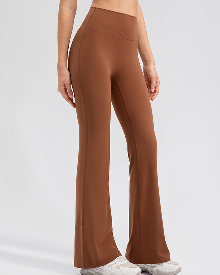 Flared Yoga Pants with High Waist and Hip Lift Design