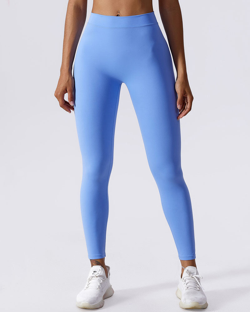 V-Back Pleated Yoga Pants for Shaping and Po-Lifting