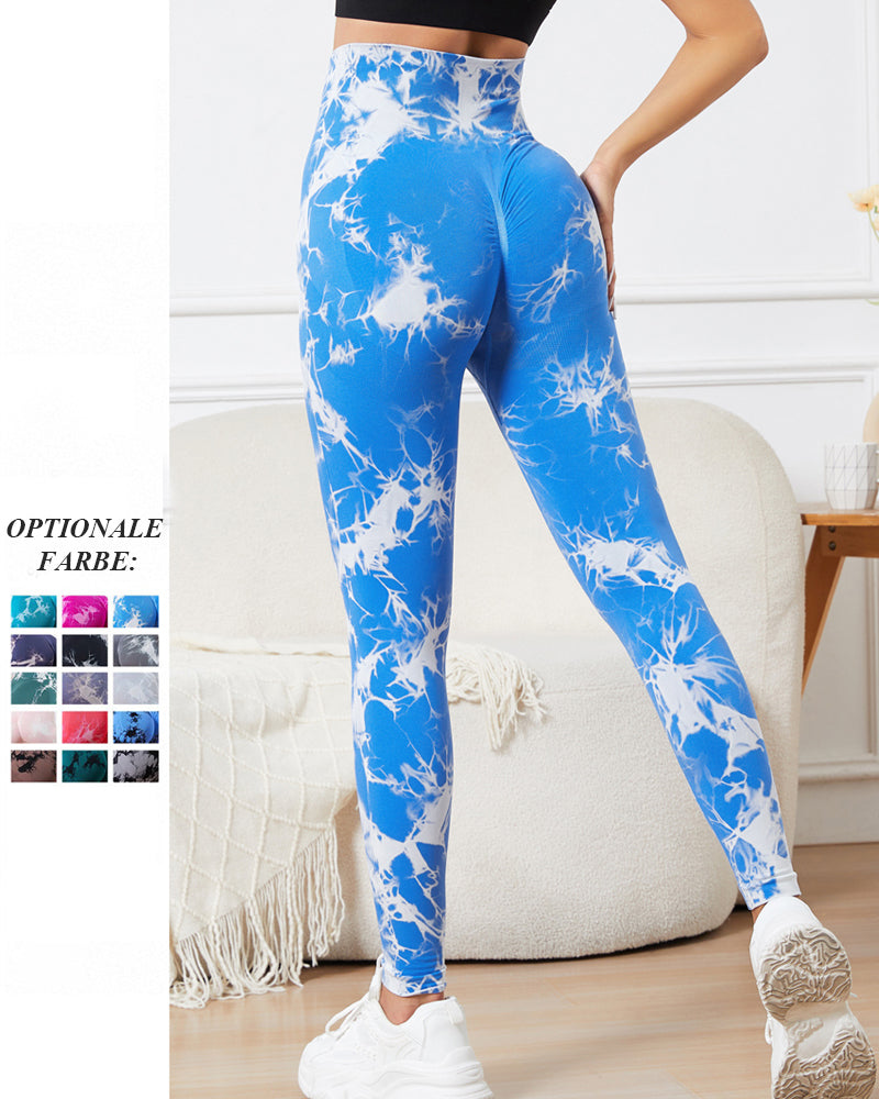 High-Waisted Seamless Tie Dye Leggings for Women - Tummy Control Yoga and Fitness Pants