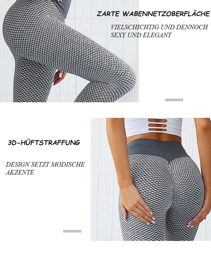 Honeycomb High-Waist Yoga Pants - Butt Lifting & Anti-Cellulite Workout Leggings
