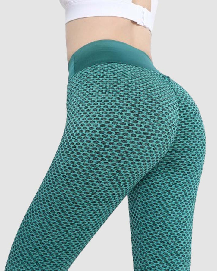 Honeycomb High-Waist Yoga Pants - Butt Lifting & Anti-Cellulite Workout Leggings