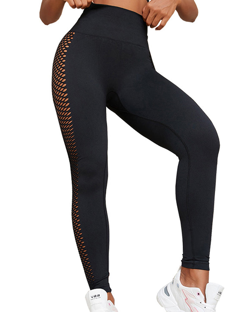 Seamless Elastic Butt-Lifting Yoga Pants with Sweat-Wicking Fabric