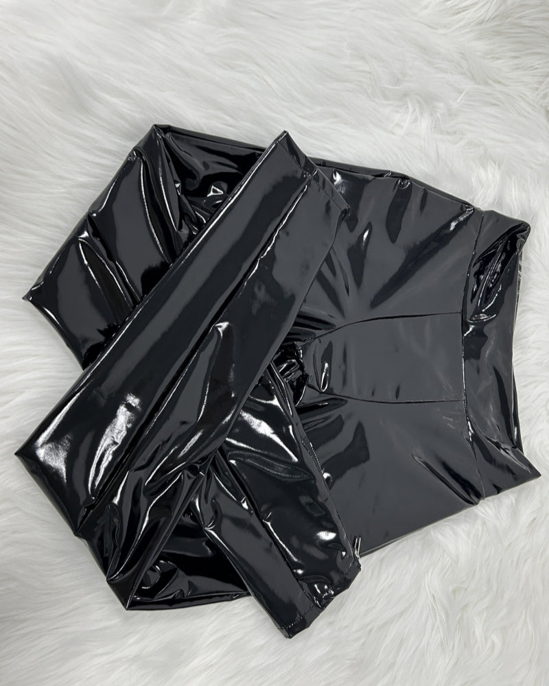 Women's Slim Fit PU Leather Pants - Stylish and Versatile Mirror Finish
