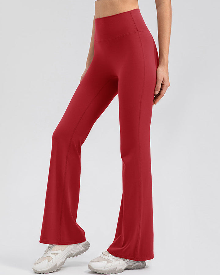 Flared Yoga Pants with High Waist and Hip Lift Design