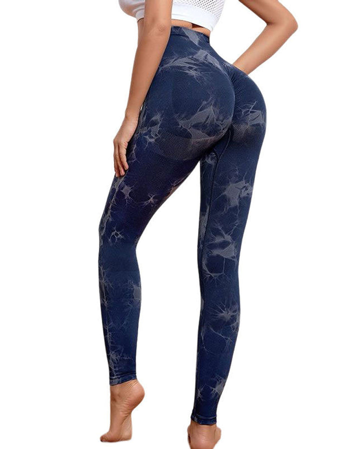 Full-Length Tie Dye Tummy Control Leggings - Soft Stretch Yoga and Fitness Pants