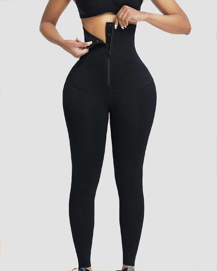 2-in-1 High Waist Zipper Leggings for Slim Fit and Tummy Control - Perfect for the Gym