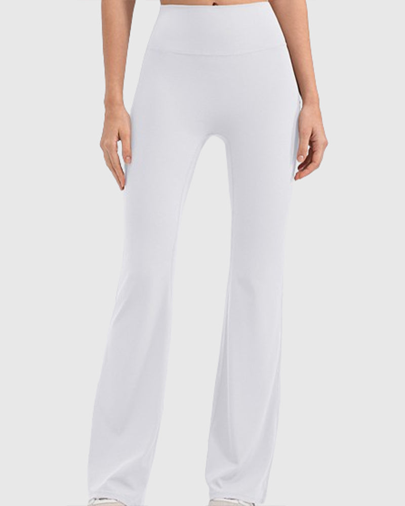 Flared Yoga Pants with High Waist and Hip Lift Design