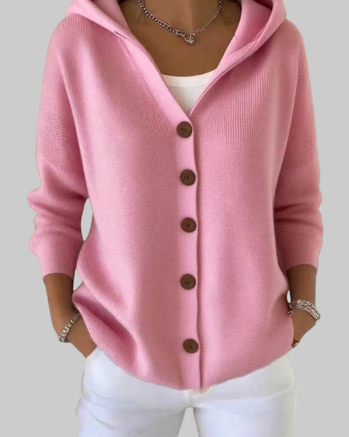 Single breasted Hooded Knit Cardigan