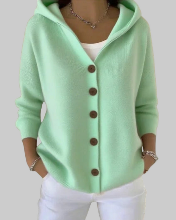 Single breasted Hooded Knit Cardigan