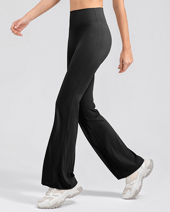 Flared Yoga Pants with High Waist and Hip Lift Design