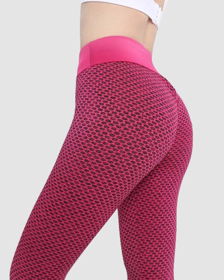 Honeycomb High-Waist Yoga Pants - Butt Lifting & Anti-Cellulite Workout Leggings