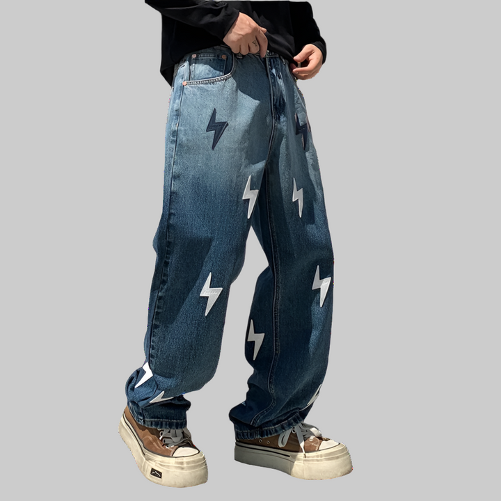 Lightning Gradient Wide-Leg Jeans