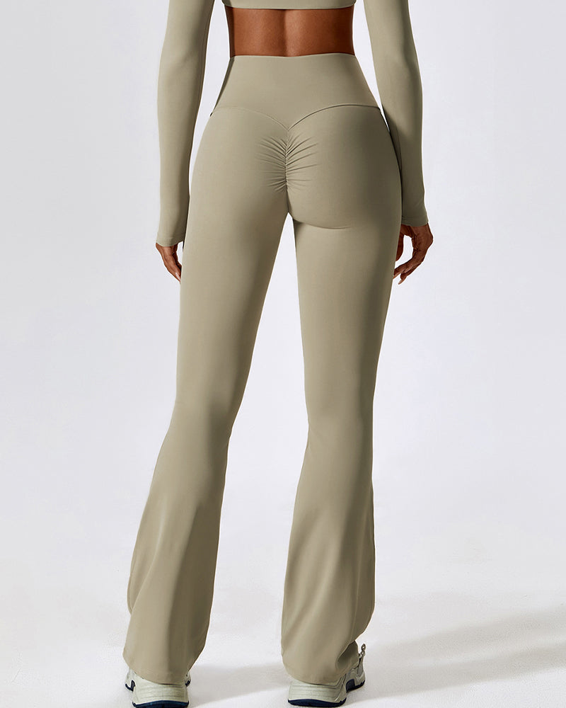 Flared Leg High-Waisted Seamless Yoga Pants