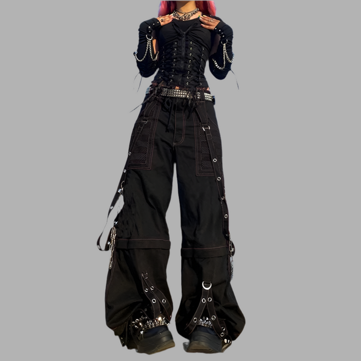 Punk Gothic Y2k Wide Leg Denim Pants