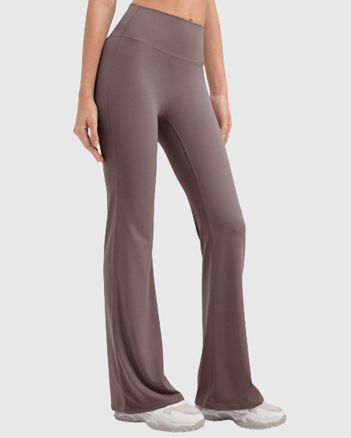 Flared Yoga Pants with High Waist and Hip Lift Design