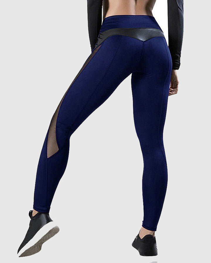 Mesh-Detail Hip-Lifting Yoga Leggings