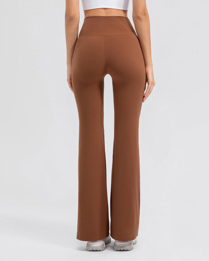Flared Yoga Pants with High Waist and Hip Lift Design