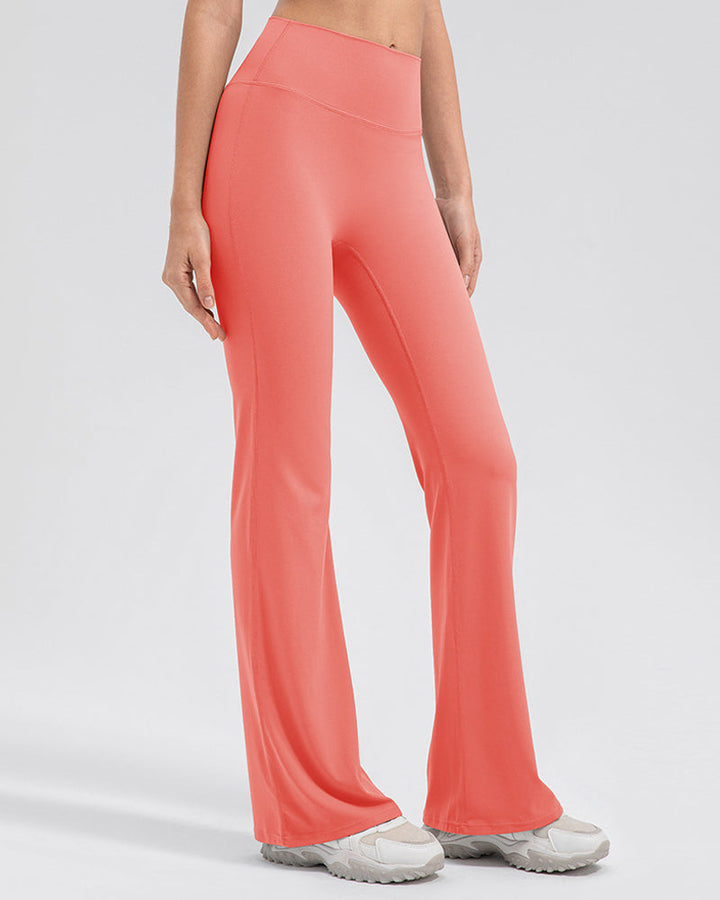 Flared Yoga Pants with High Waist and Hip Lift Design