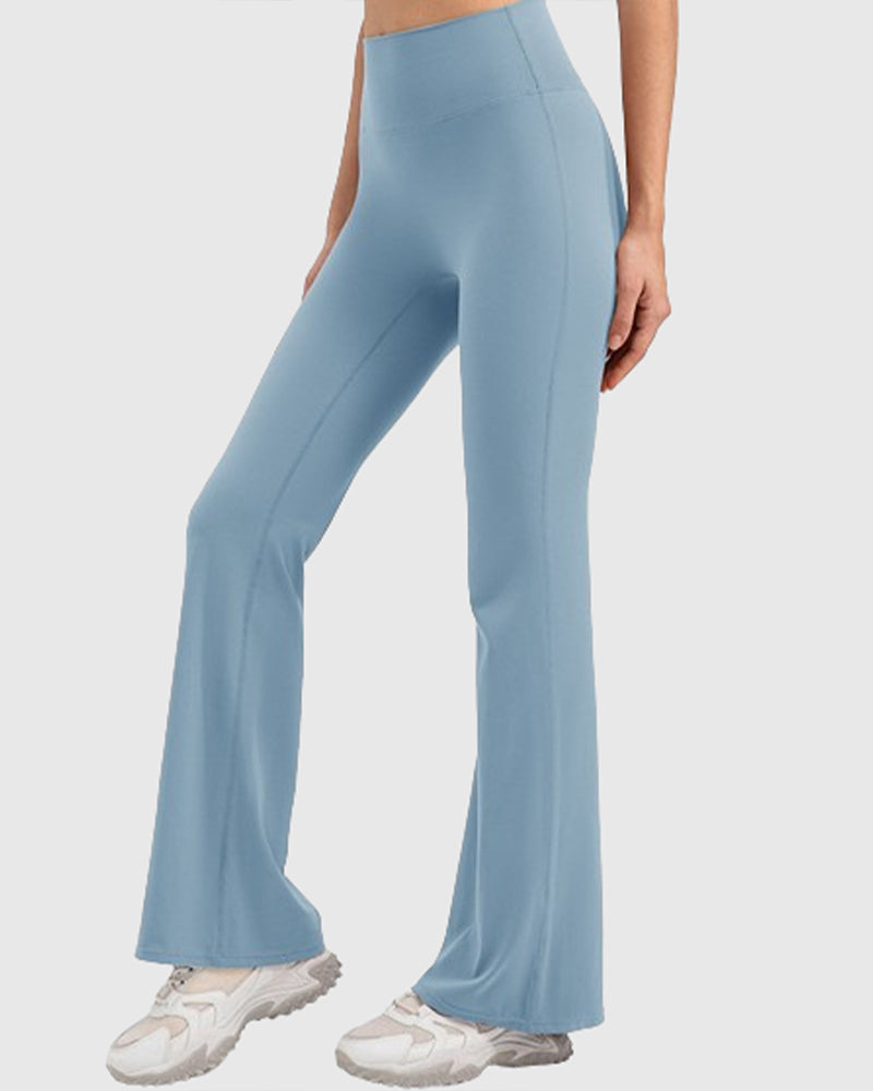 Flared Yoga Pants with High Waist and Hip Lift Design