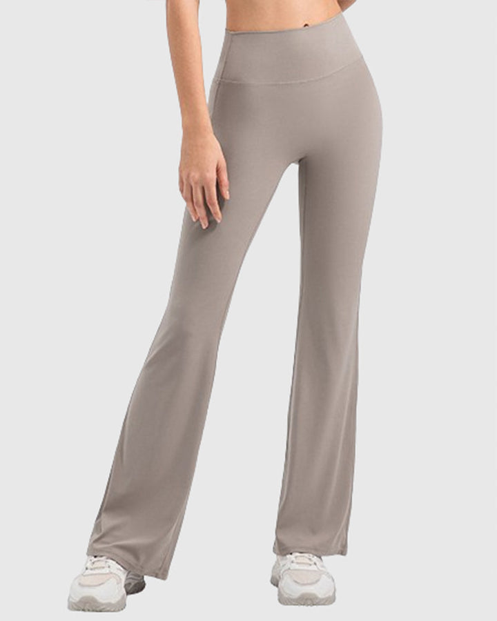 Flared Yoga Pants with High Waist and Hip Lift Design