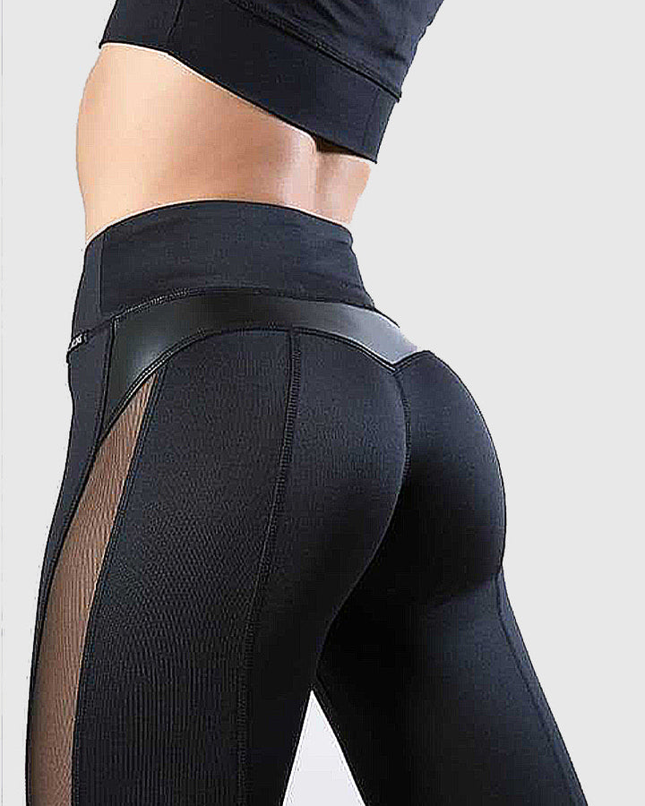 Mesh-Detail Hip-Lifting Yoga Leggings