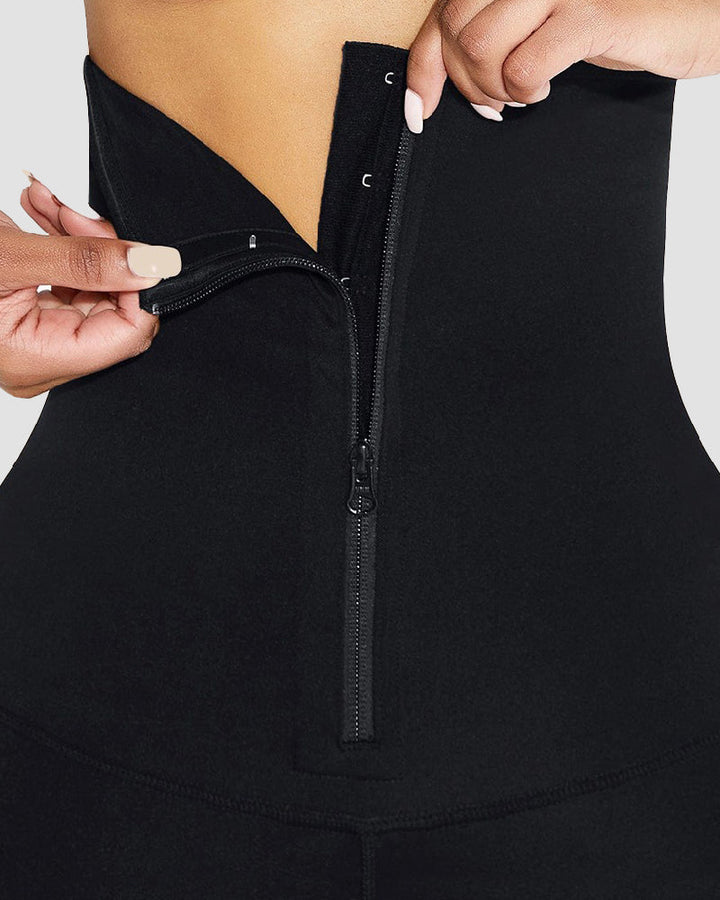 2-in-1 High Waist Zipper Leggings for Slim Fit and Tummy Control - Perfect for the Gym