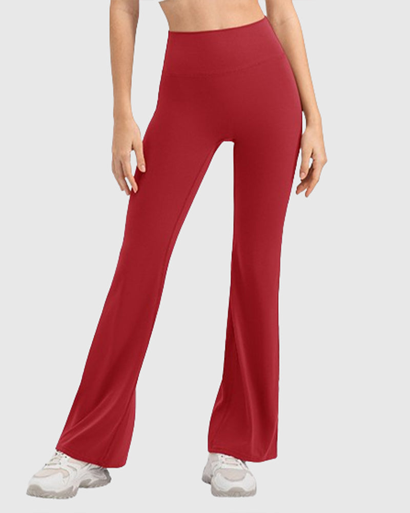 Flared Yoga Pants with High Waist and Hip Lift Design