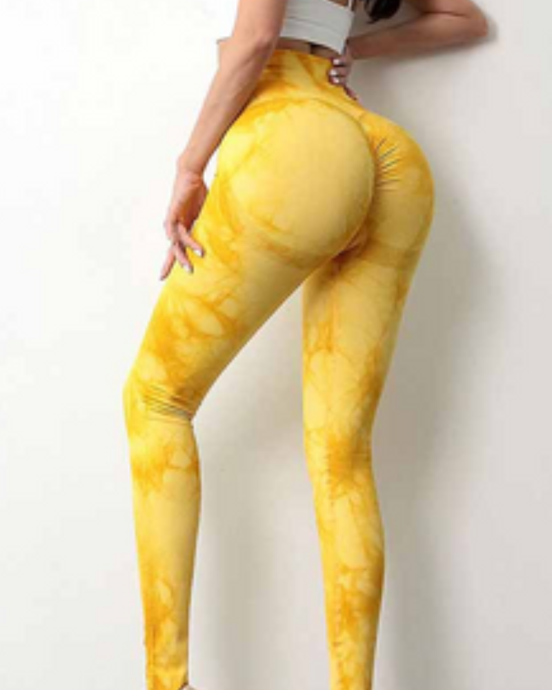 High-Waisted Tie-Dye Fitness Leggings in Vibrant Multicolor