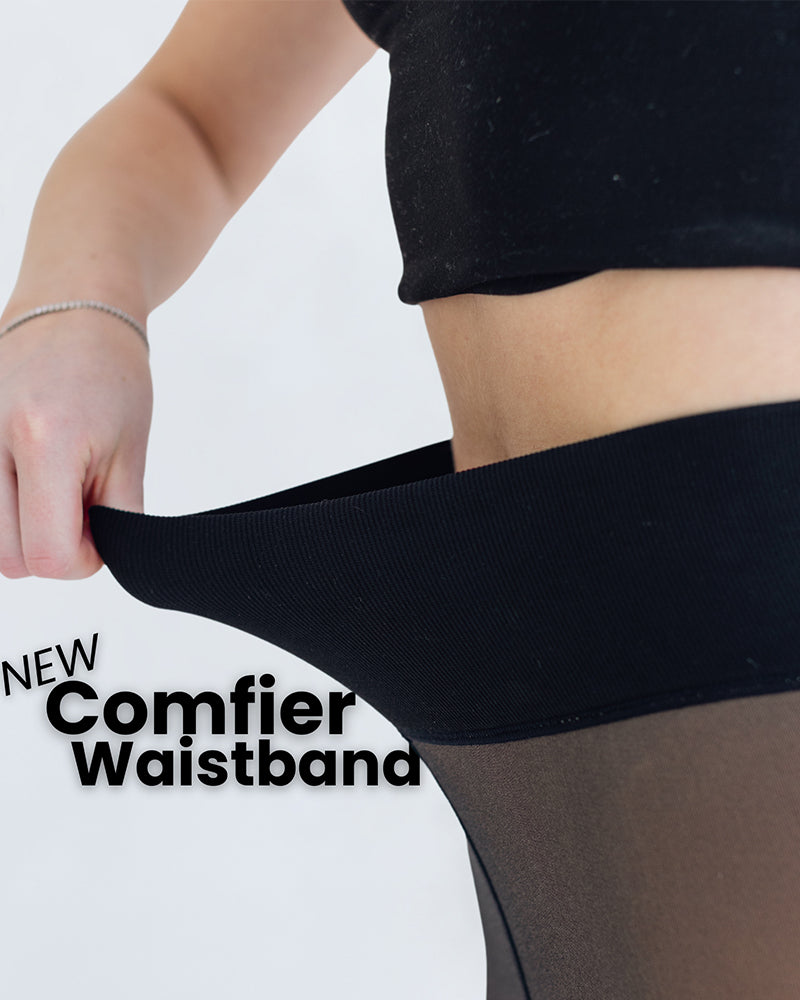 Warm Fleece-Lined Shapewear Leggings - Stylish Translucent Comfort Tights