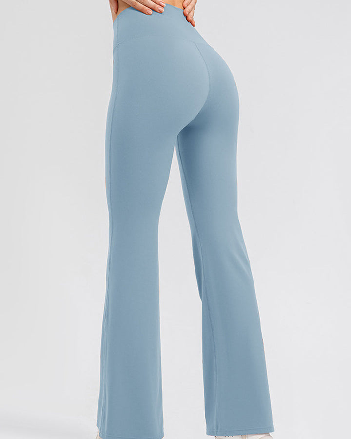Flared Yoga Pants with High Waist and Hip Lift Design