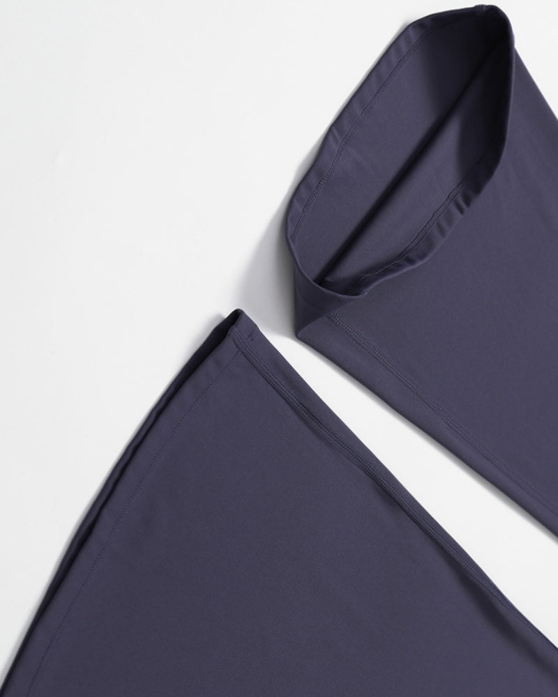 High-Waisted Crossover Flared Yoga Pants with Hip Lift and Quick-Dry Fabric