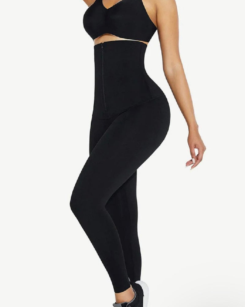 2-in-1 High Waist Zipper Leggings for Slim Fit and Tummy Control - Perfect for the Gym