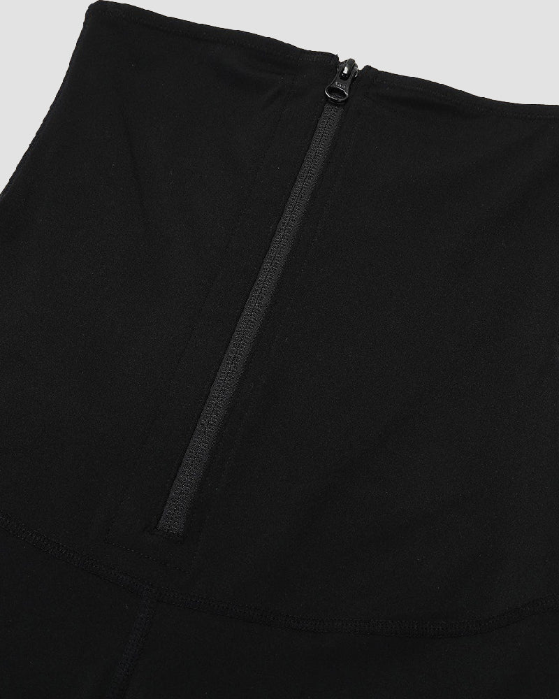 2-in-1 High Waist Zipper Leggings for Slim Fit and Tummy Control - Perfect for the Gym