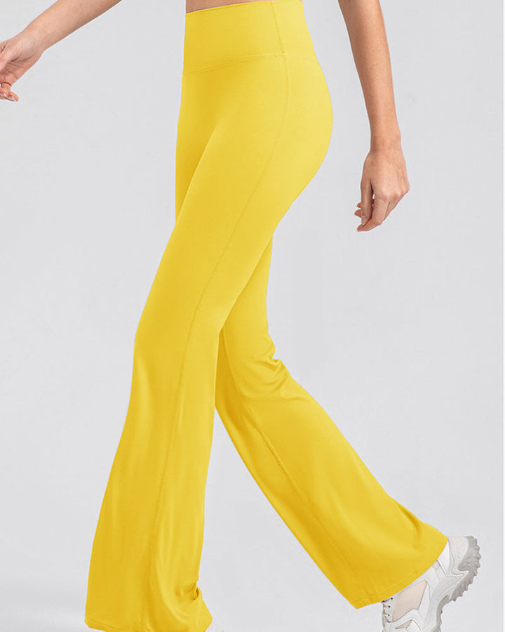 Flared Yoga Pants with High Waist and Hip Lift Design