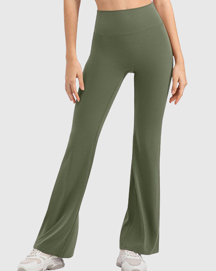 Flared Yoga Pants with High Waist and Hip Lift Design