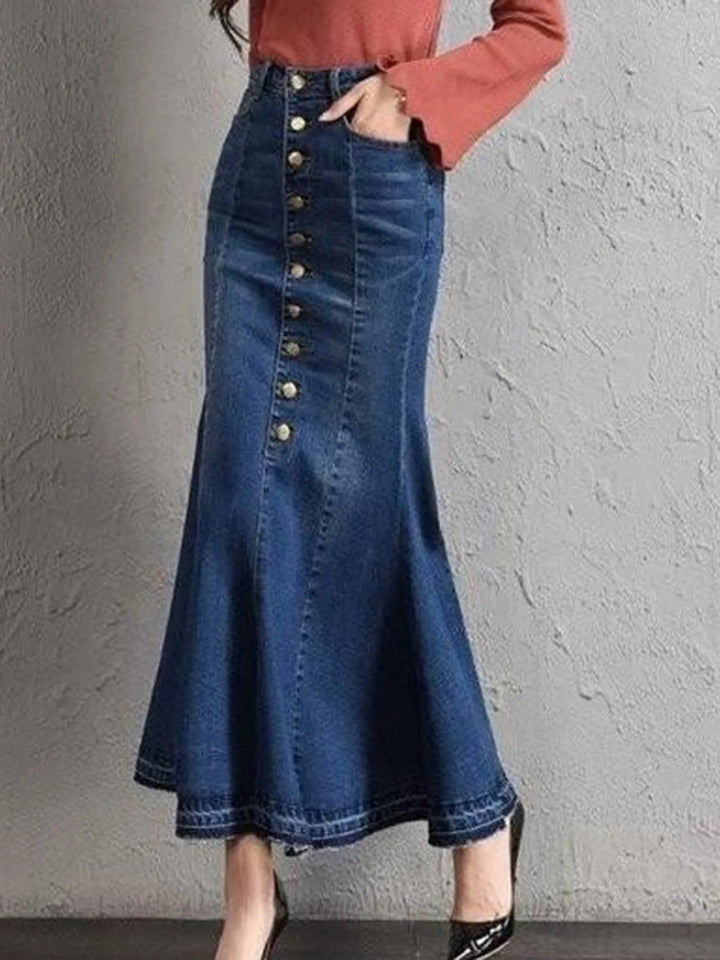Slim Fit Denim Mermaid Skirt