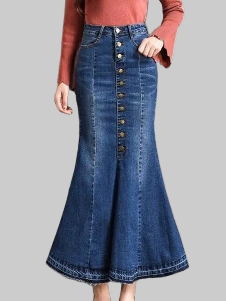 Slim Fit Denim Mermaid Skirt