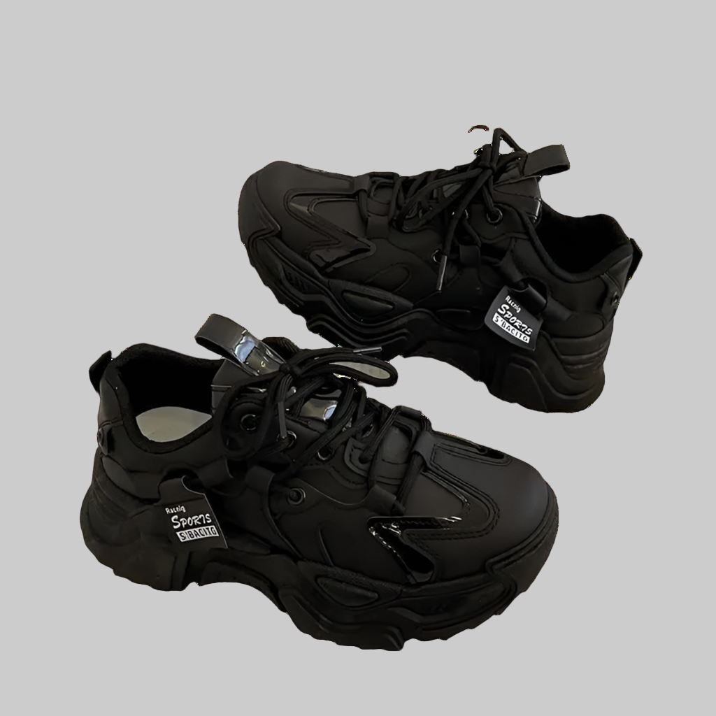 Trendy Chunky Leather Platform Sneakers