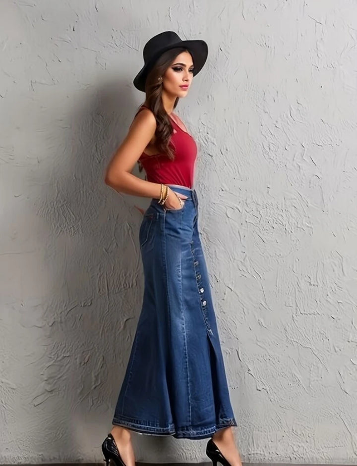 Slim Fit Denim Mermaid Skirt