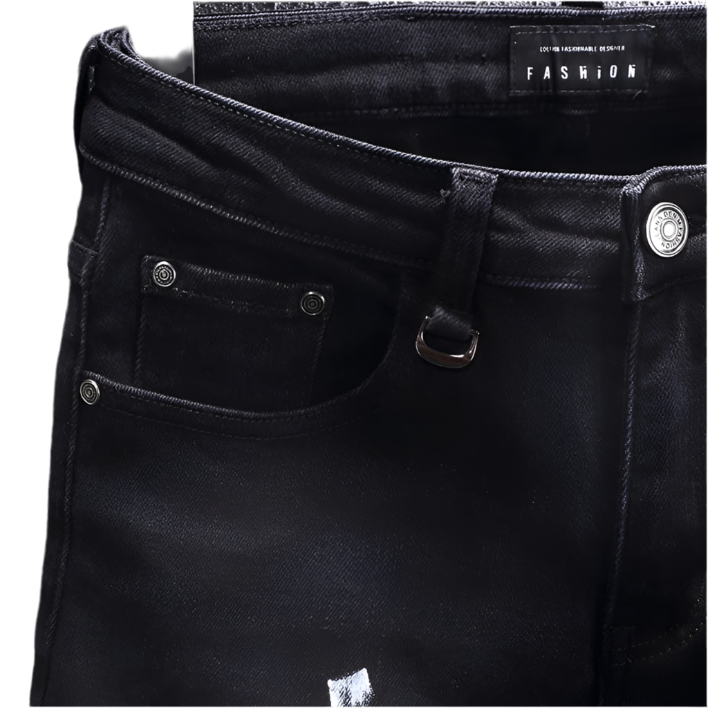 Retro Stretch Slim Fit Patched Ripped Jeans