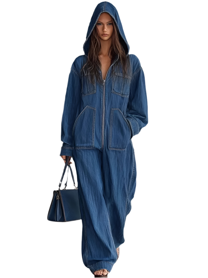 Autumn Winter Loose Fit Denim Jumpsuit