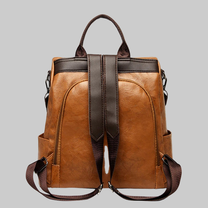 Anti-theft Mode PU Leather Travel Backpack