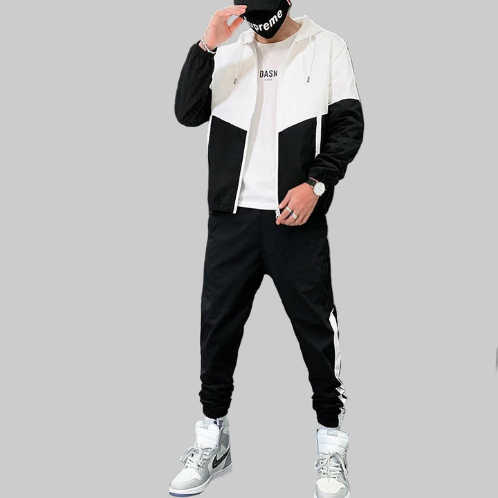 Hooded Jacket and Joggers Tracksuit Set