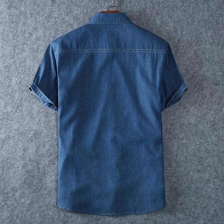 High Quality Cotton Short Sleeve Denim Shirt