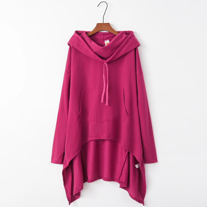New European Style Pure Color Long Hoodie - Fashion Trends