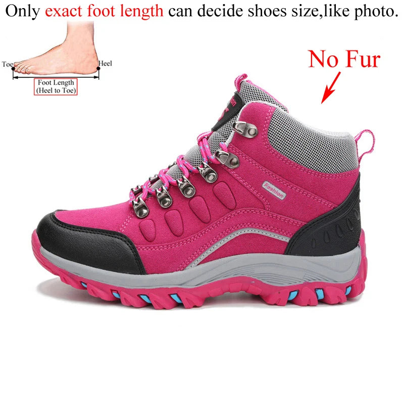 Winter Leather Ankle Outdoor Trekking  Hiking Boots