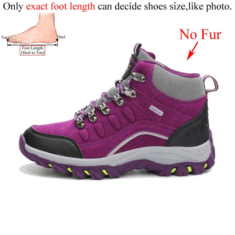 Winter Leather Ankle Outdoor Trekking  Hiking Boots